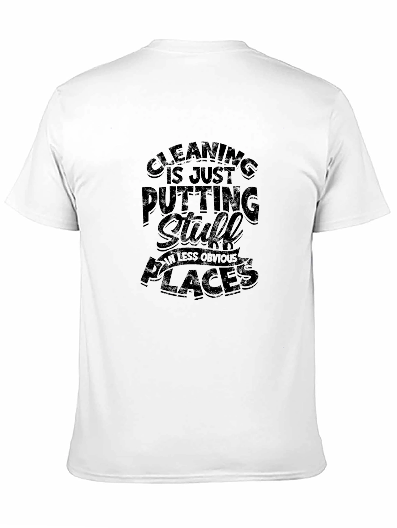 Humorous Cleaning T-Shirt for Men - Black
