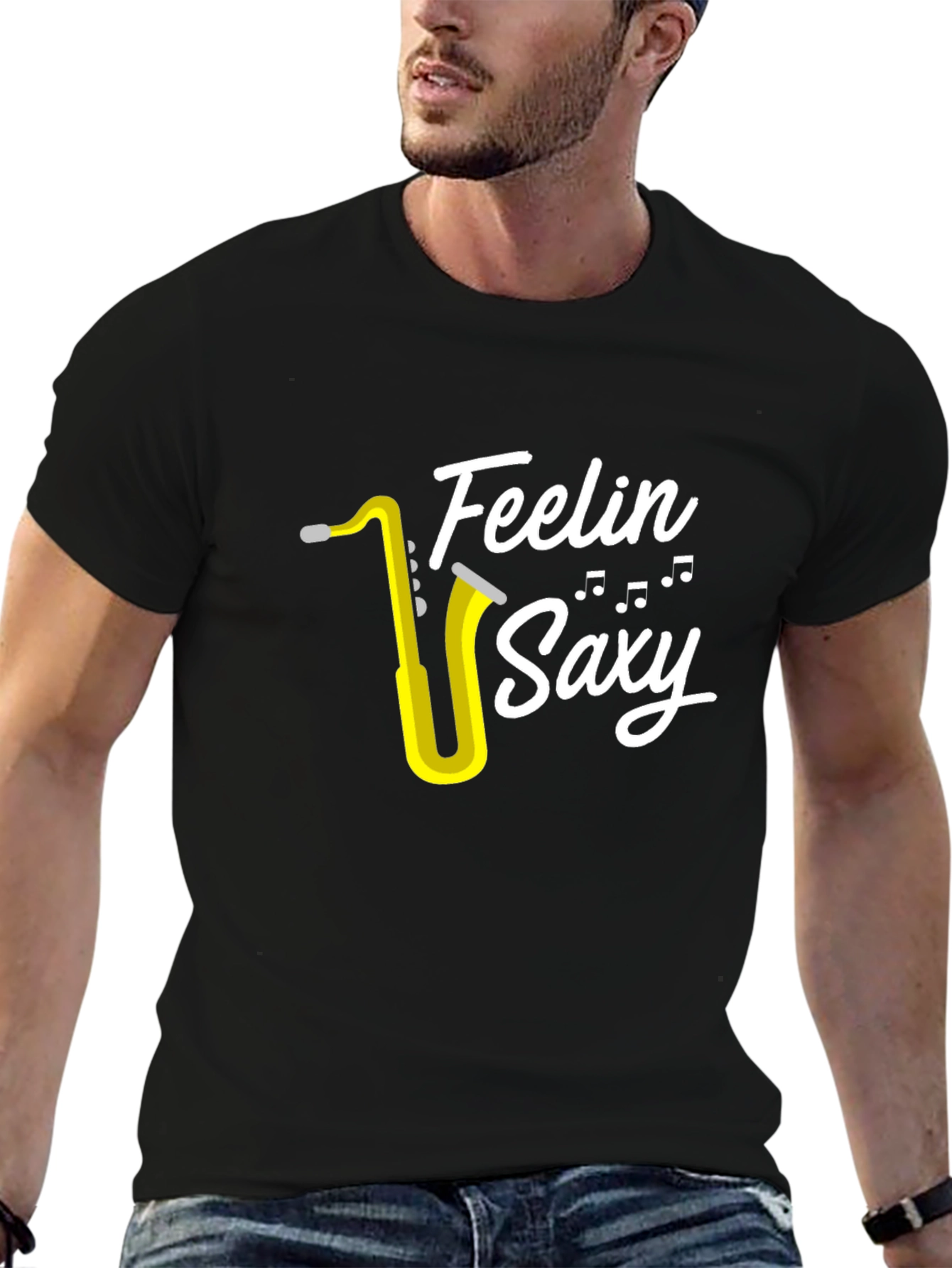 Feelin Saxy Graphic T-Shirt - Black