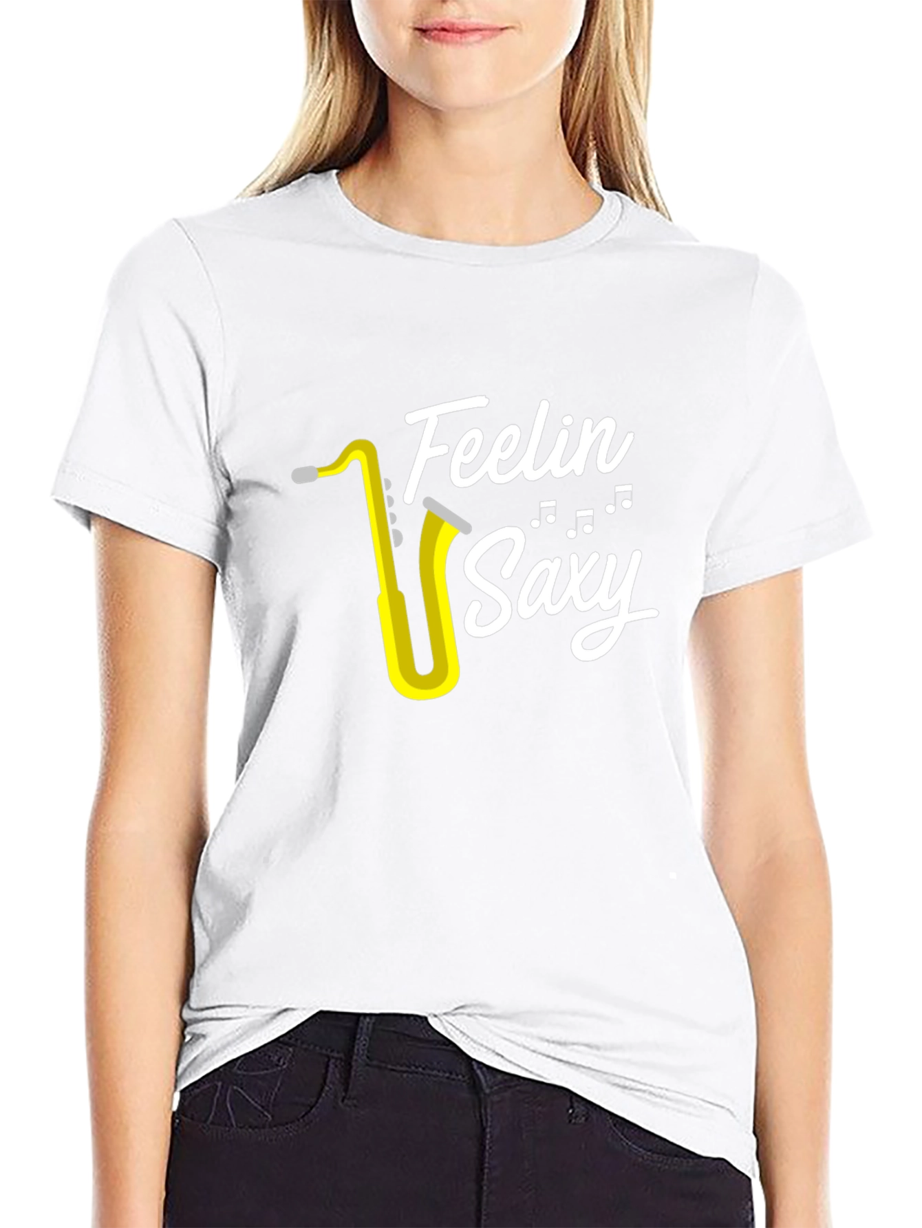 Feelin Saxy Graphic T-Shirt - Black