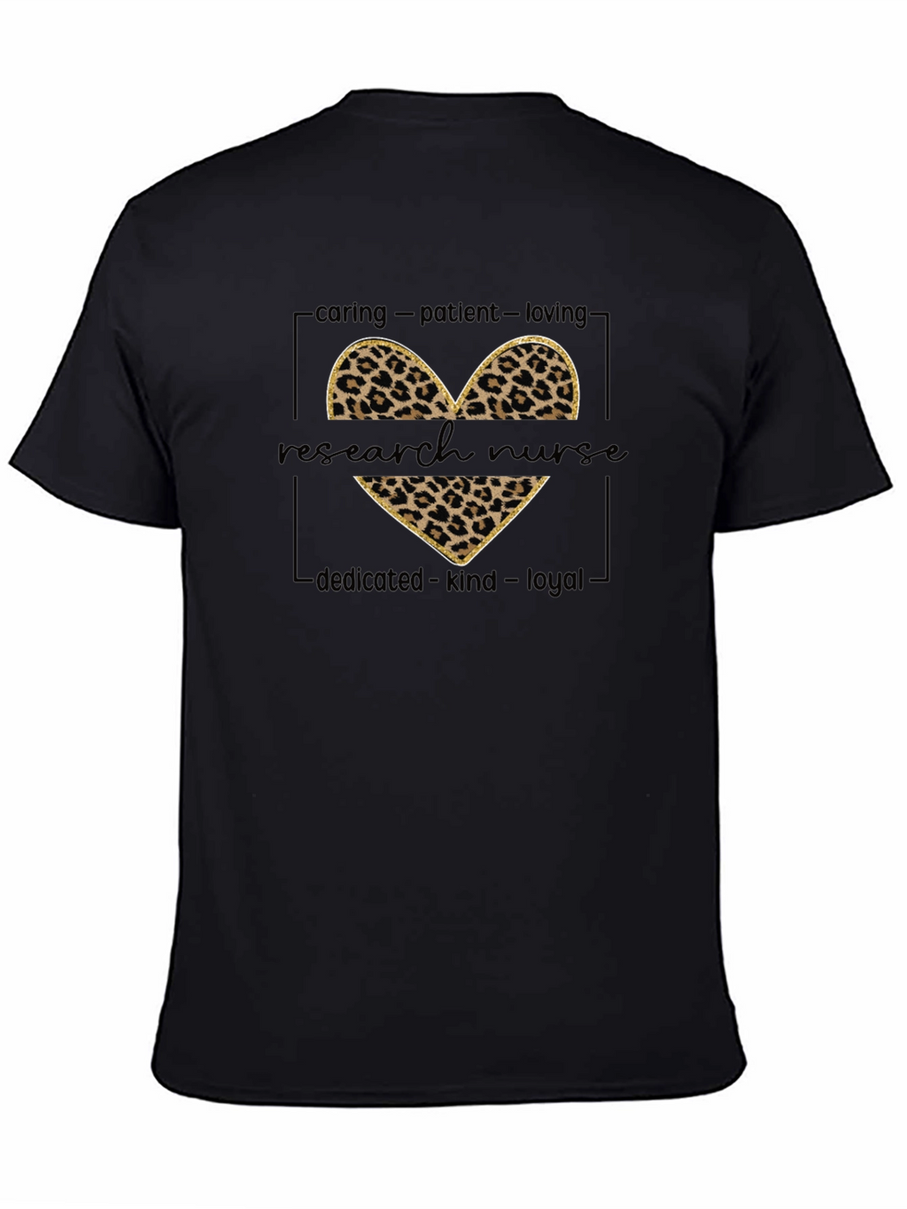 Research Nurse Leopard Heart Graphic T-Shirt