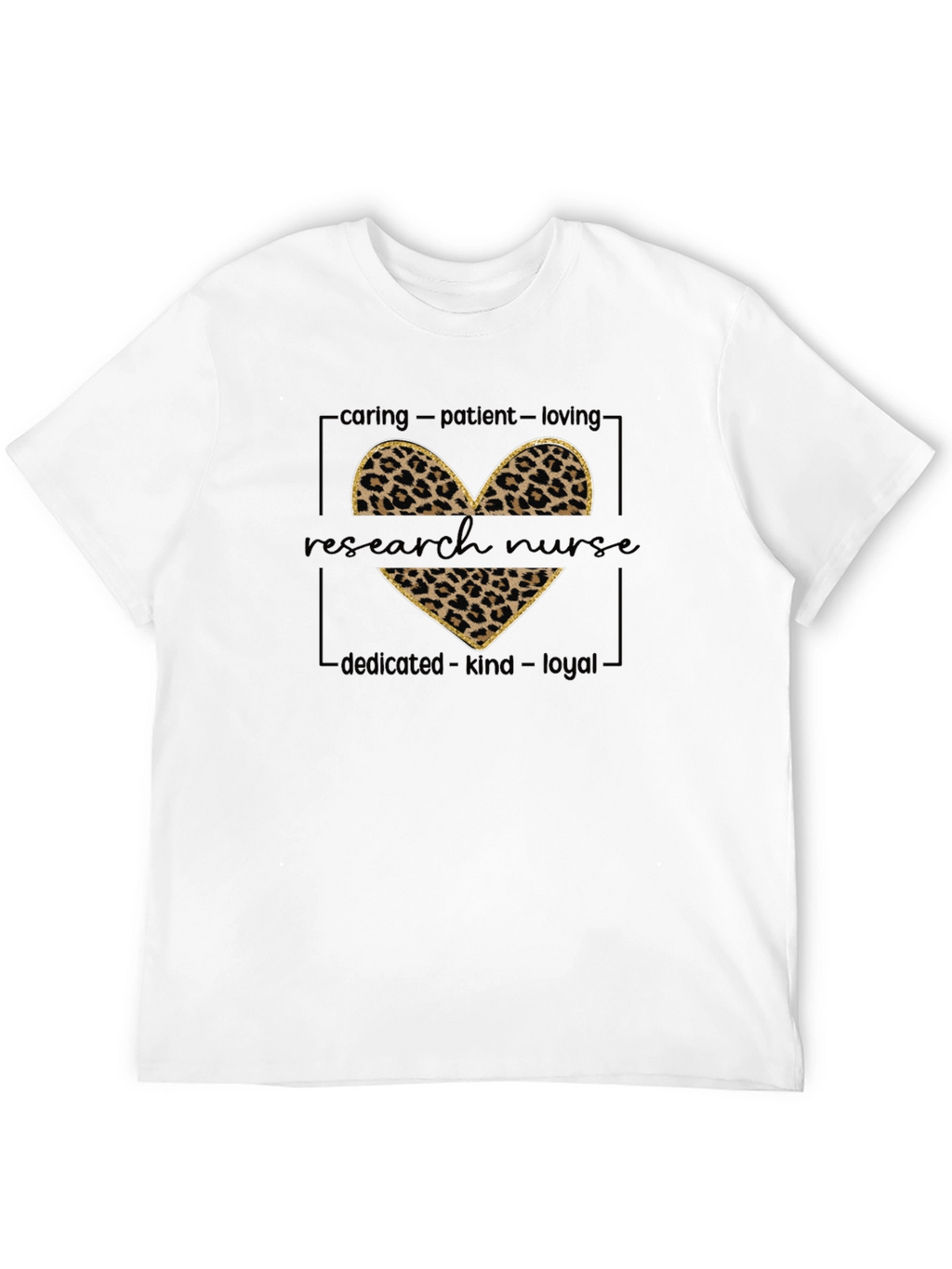 Research Nurse Leopard Heart Graphic T-Shirt