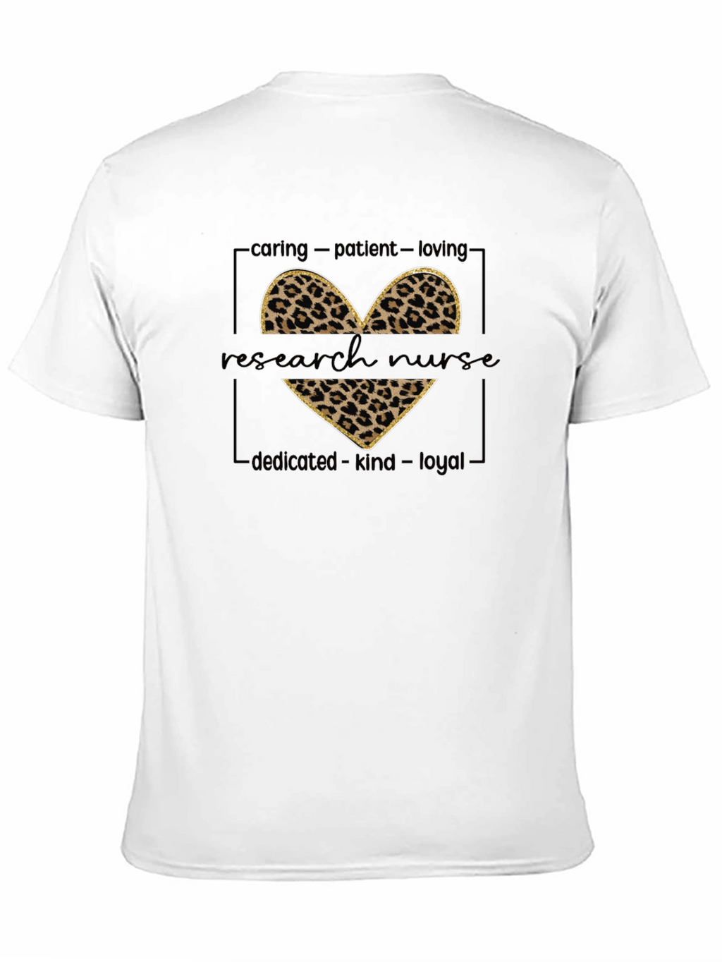 Research Nurse Leopard Heart Graphic T-Shirt
