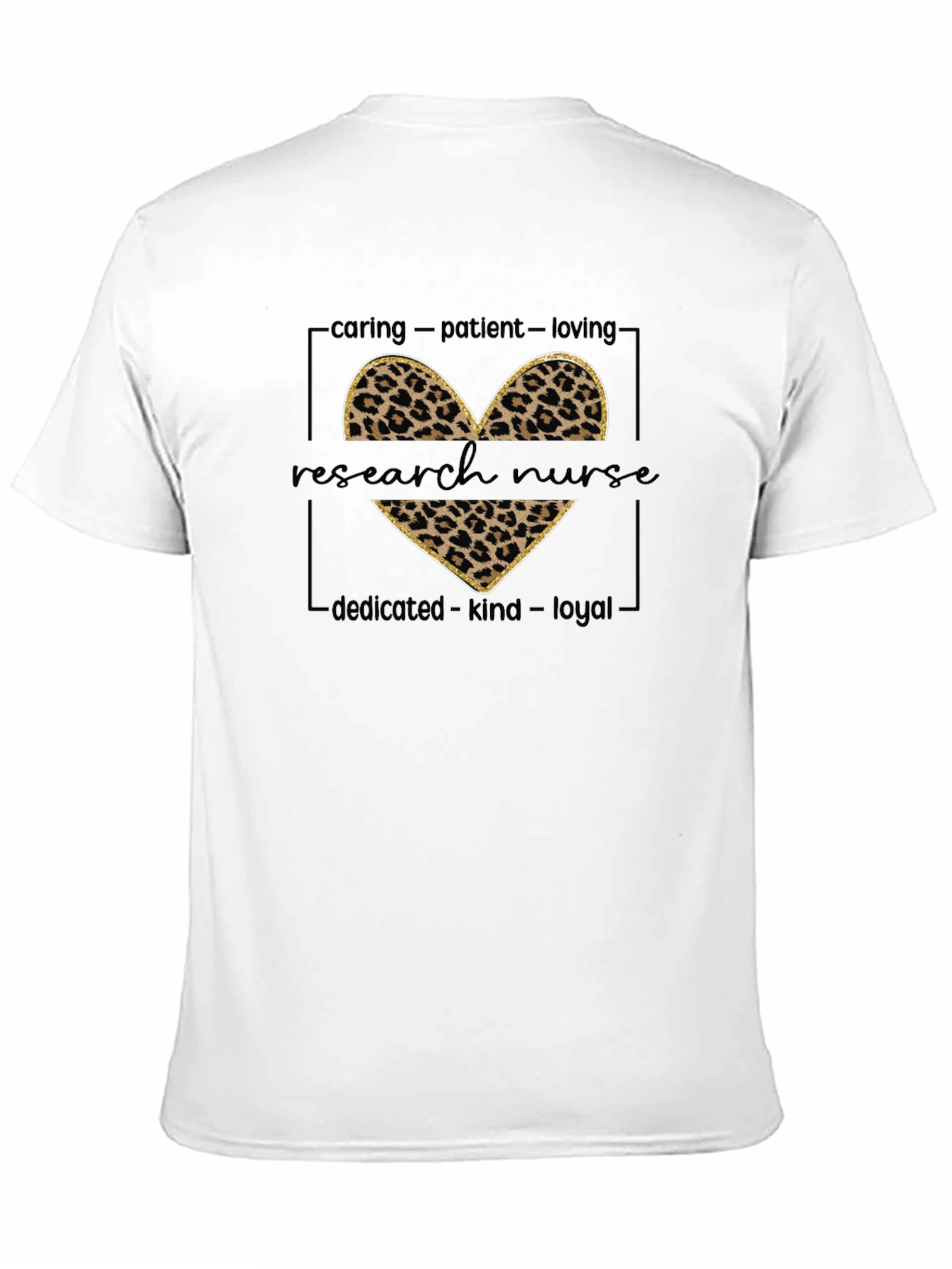 Research Nurse Leopard Heart Graphic T-Shirt