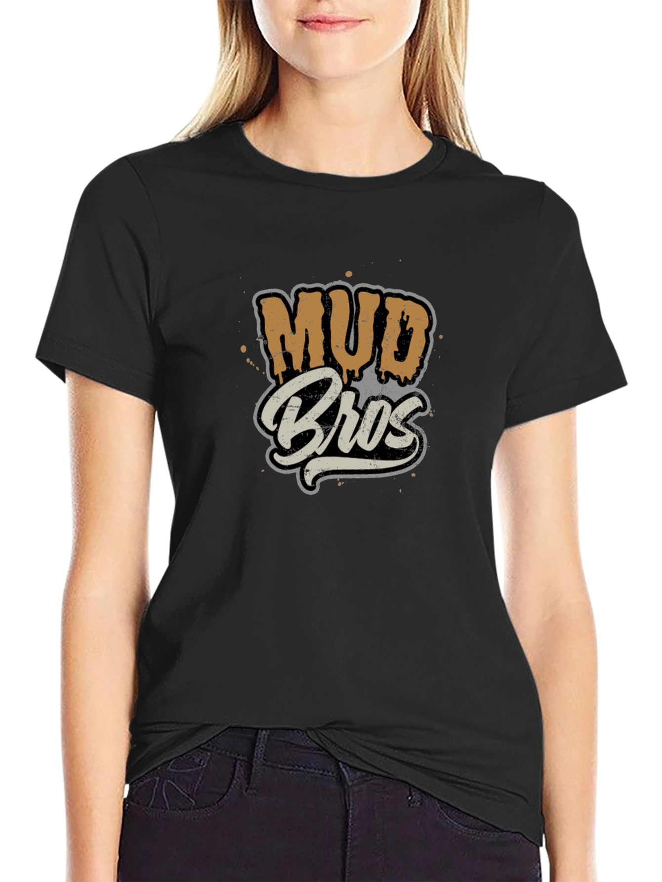 Mud Bros Graphic Tee - Black Cotton Blend