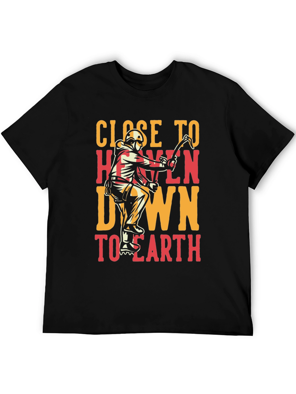 Close to Heaven Earth T-Shirt - Climbing Design