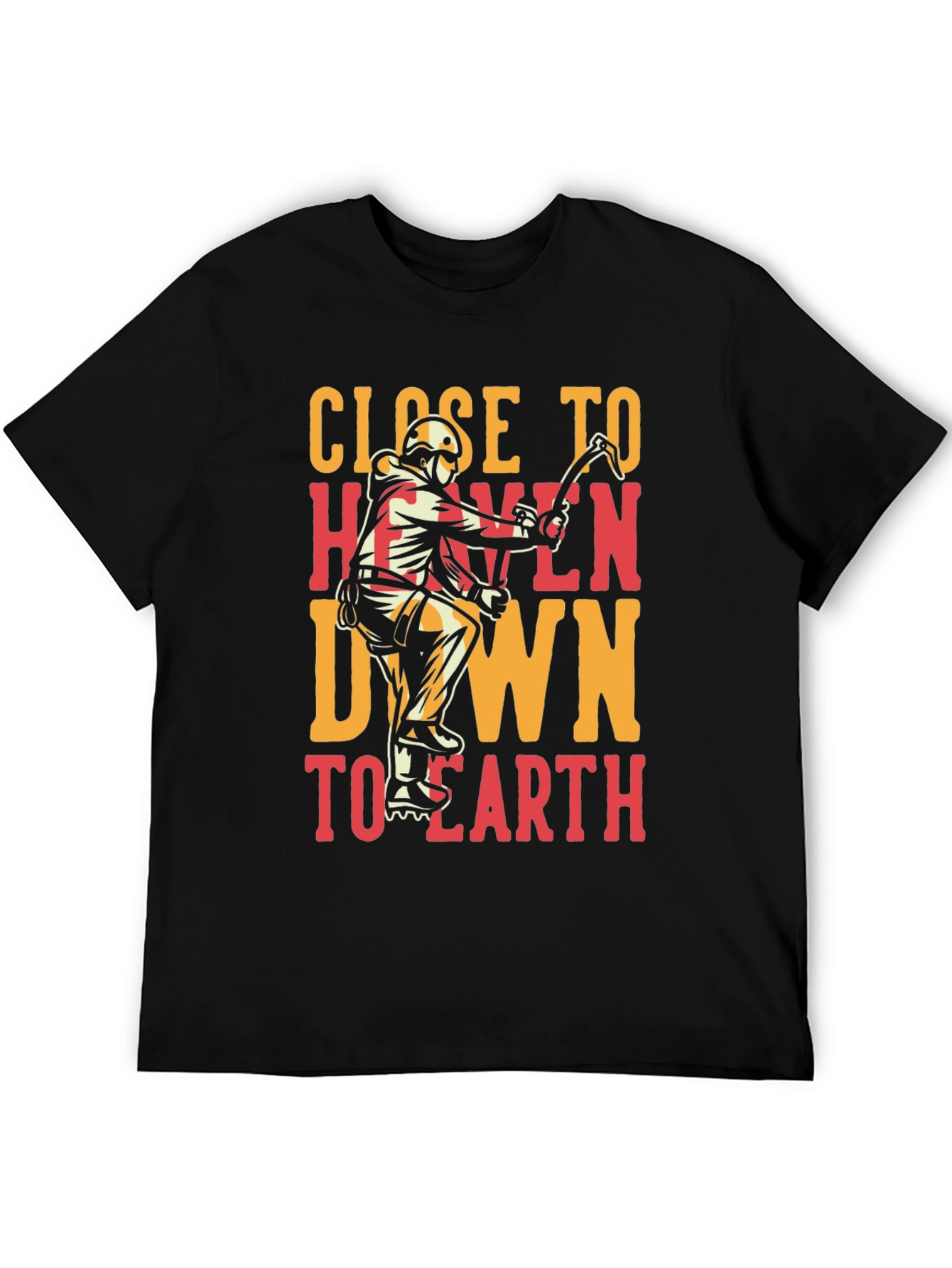 Close to Heaven Earth T-Shirt - Climbing Design