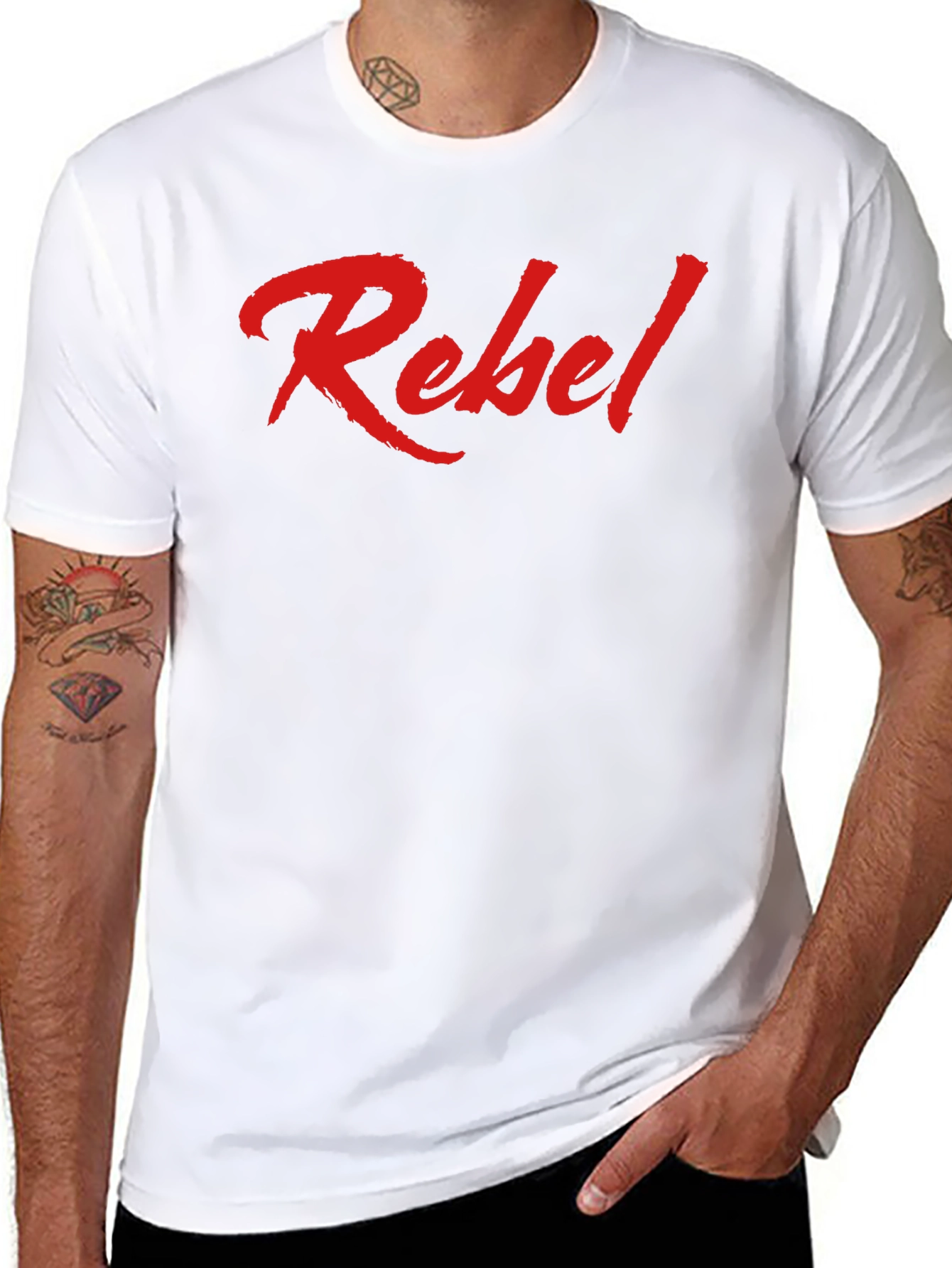 Rebel Graphic Tee - Mens Fashion Casual Crewneck