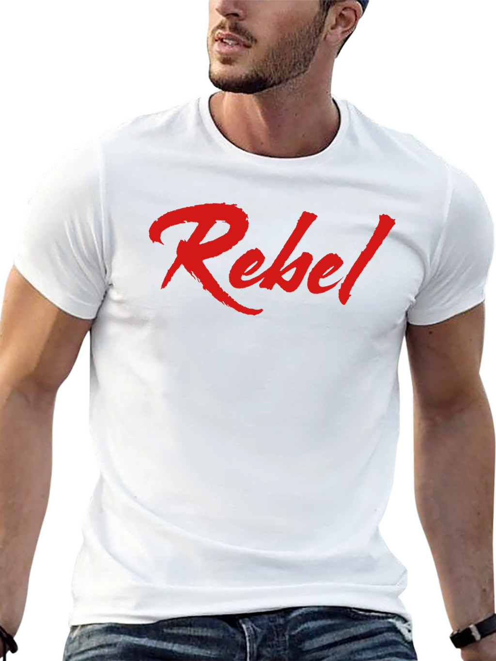 Rebel Graphic Tee - Mens Fashion Casual Crewneck