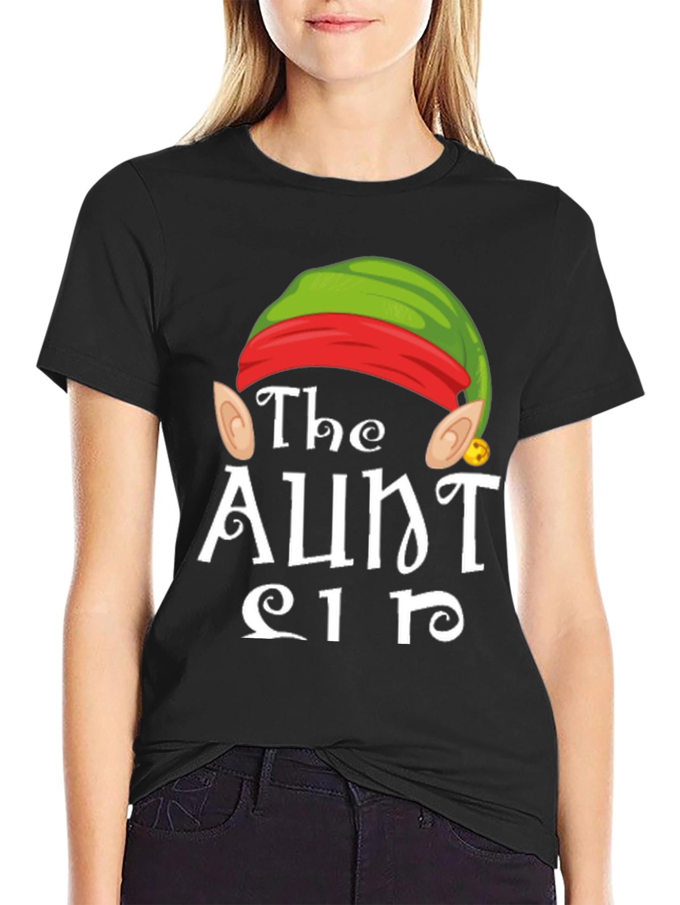The Aunt Elf T-Shirt Funny Christmas Holiday Tee