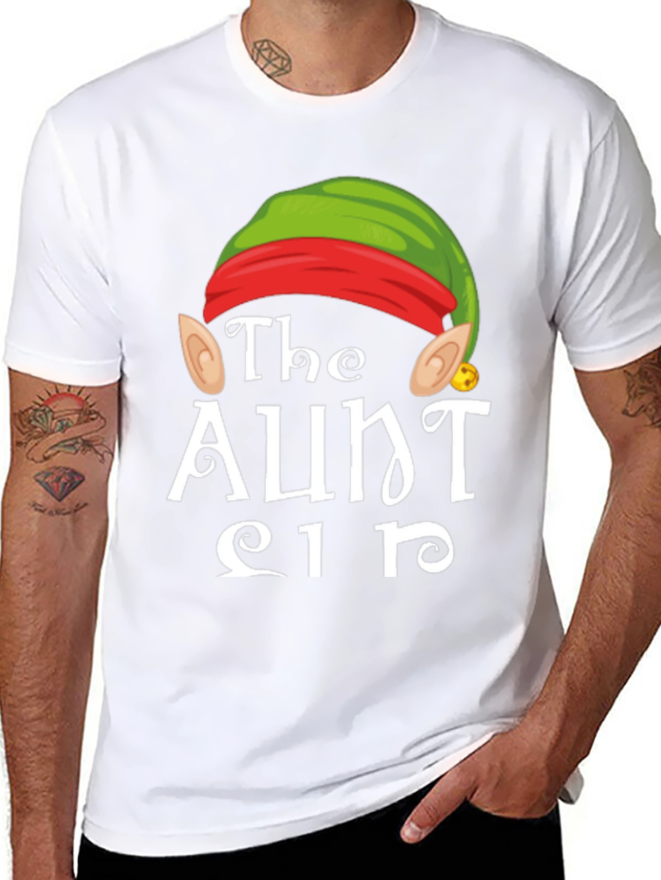 The Aunt Elf T-Shirt Funny Christmas Holiday Tee