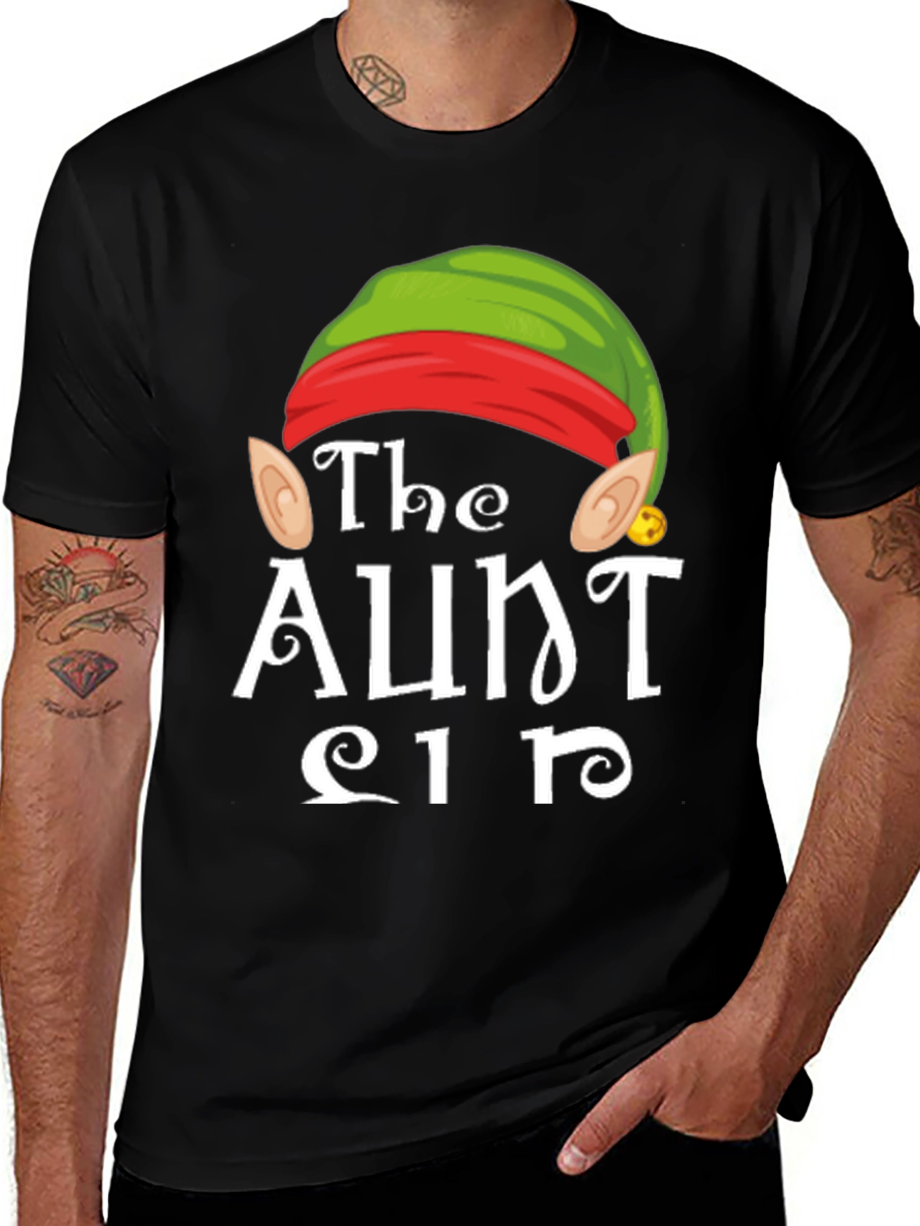 The Aunt Elf T-Shirt Funny Christmas Holiday Tee