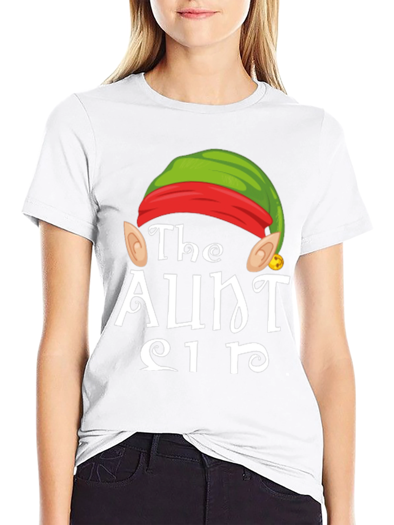 The Aunt Elf T-Shirt Funny Christmas Holiday Tee
