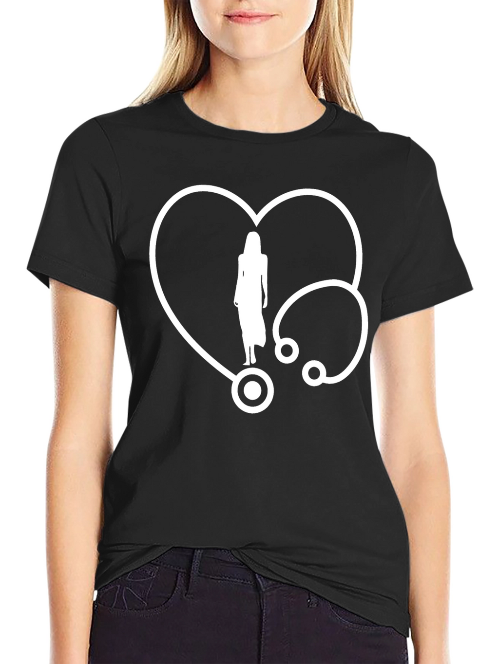 Heartbeat Stethoscope Graphic T-Shirt