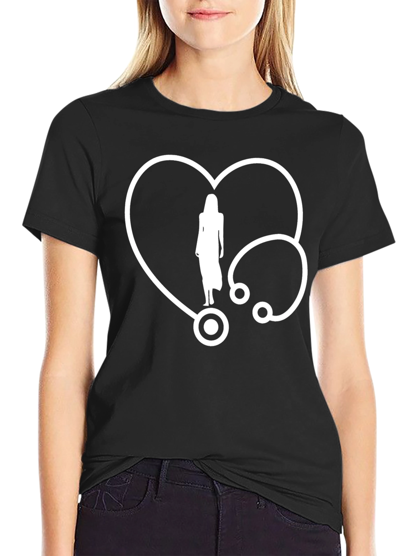 Heartbeat Stethoscope Graphic T-Shirt