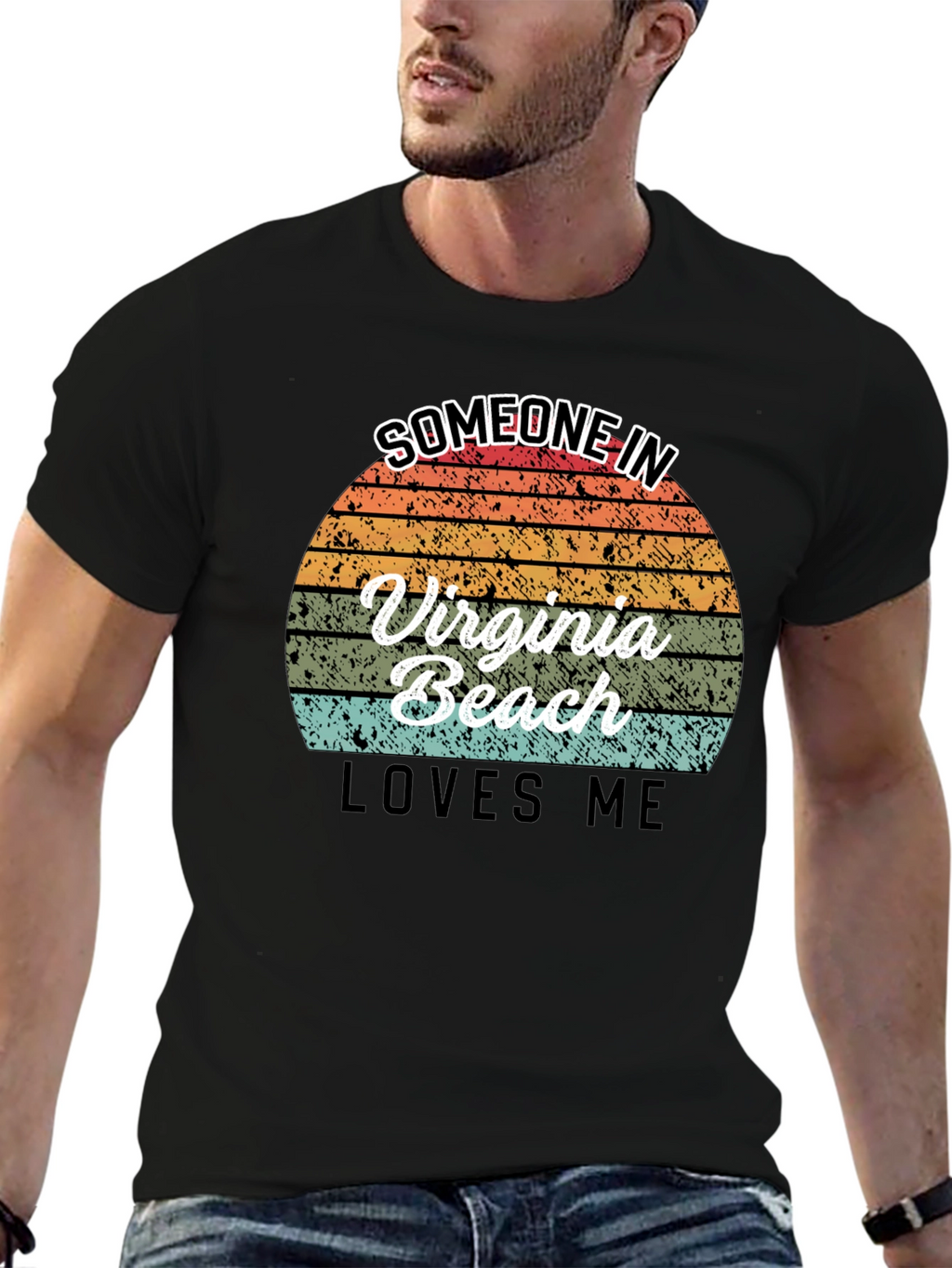 Virginia Beach Retro Sunset Graphic T-Shirt
