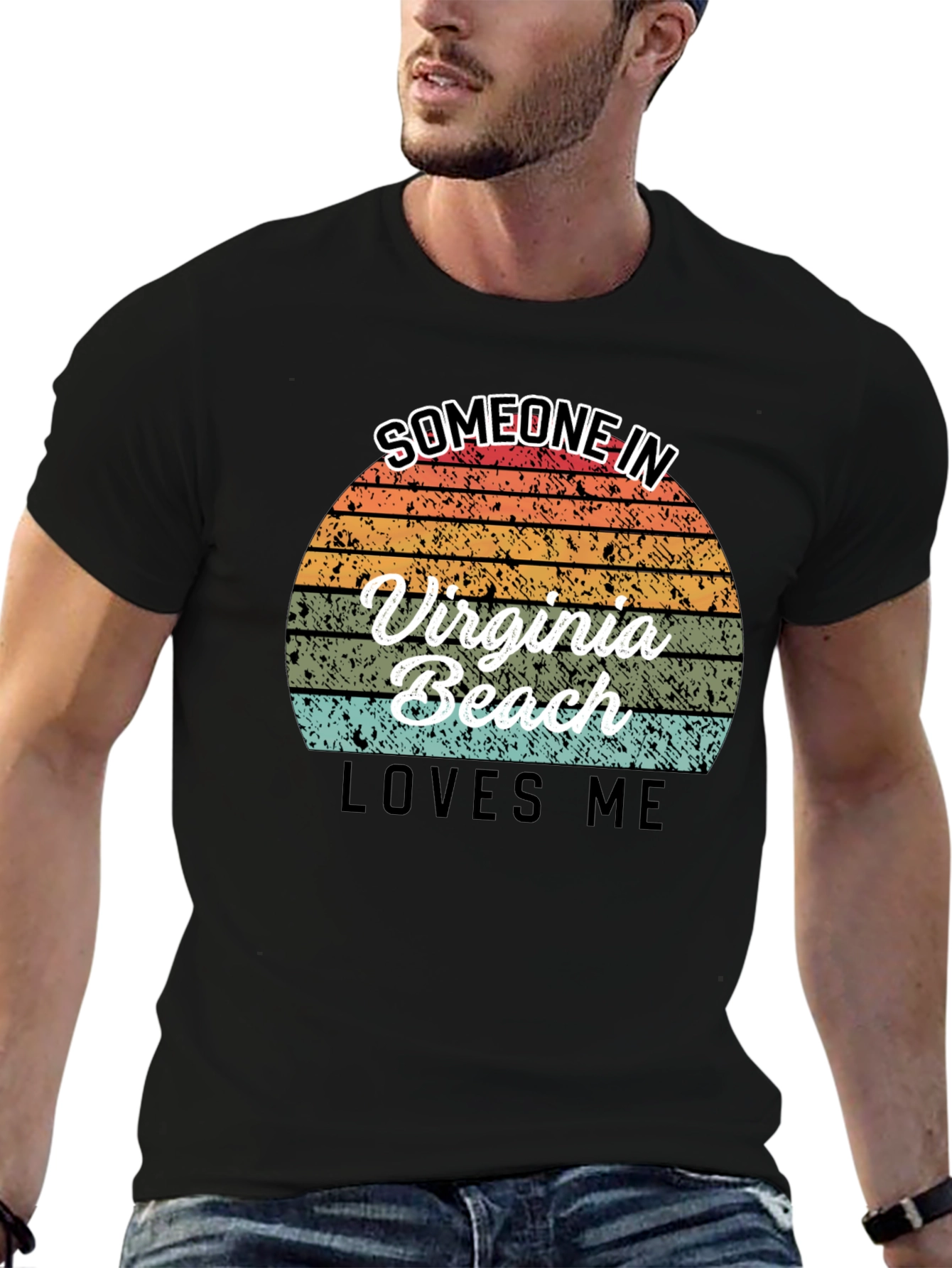 Virginia Beach Retro Sunset Graphic T-Shirt
