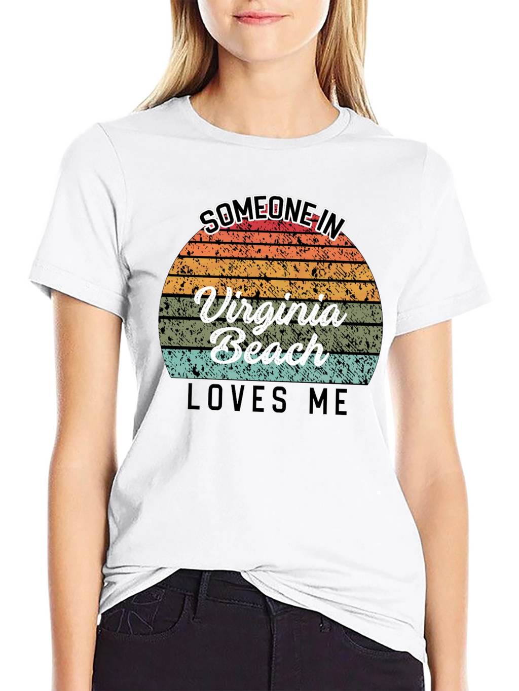 Virginia Beach Retro Sunset Graphic T-Shirt