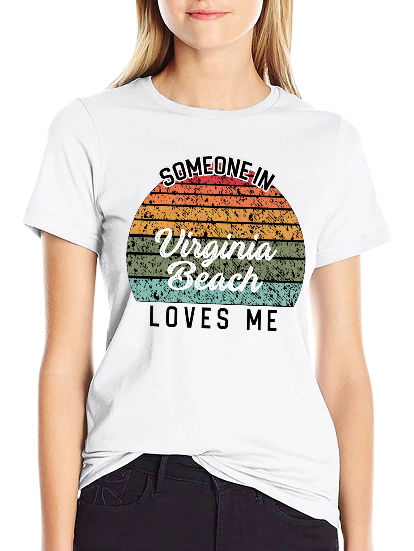 Virginia Beach Retro Sunset Graphic T-Shirt