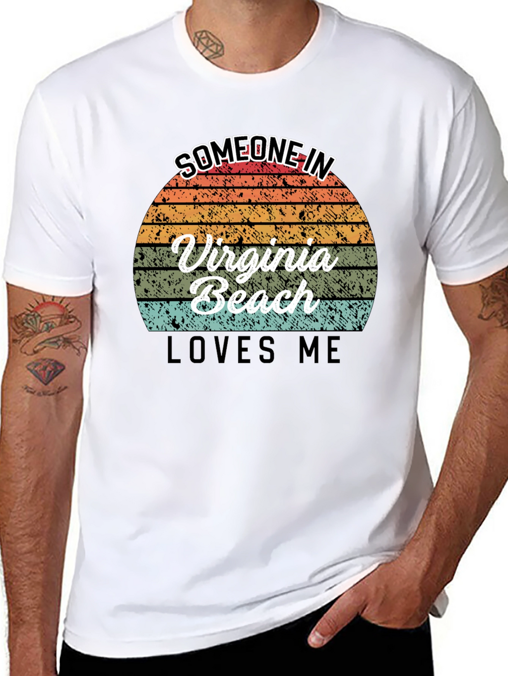 Virginia Beach Retro Sunset Graphic T-Shirt