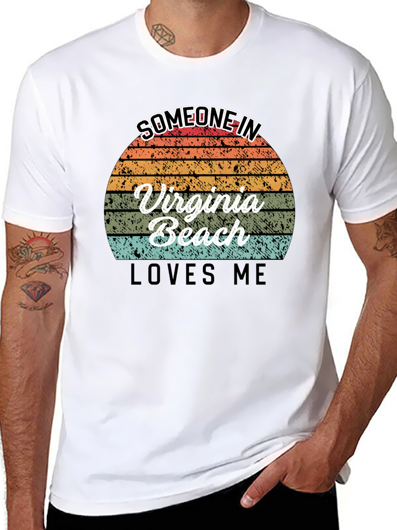 Virginia Beach Retro Sunset Graphic T-Shirt