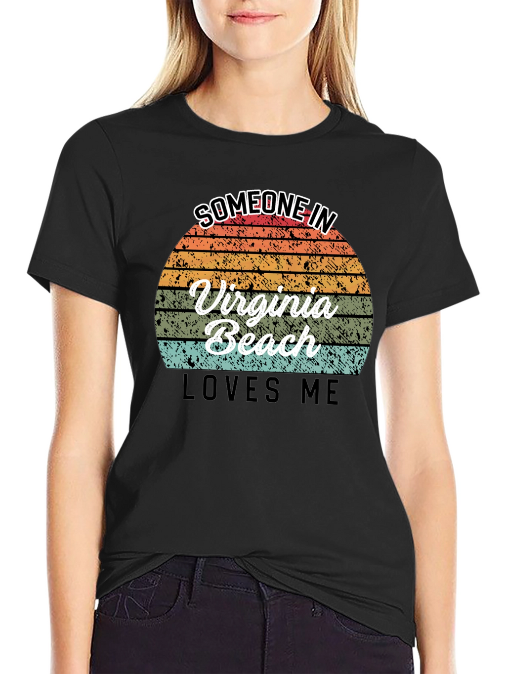 Virginia Beach Retro Sunset Graphic T-Shirt
