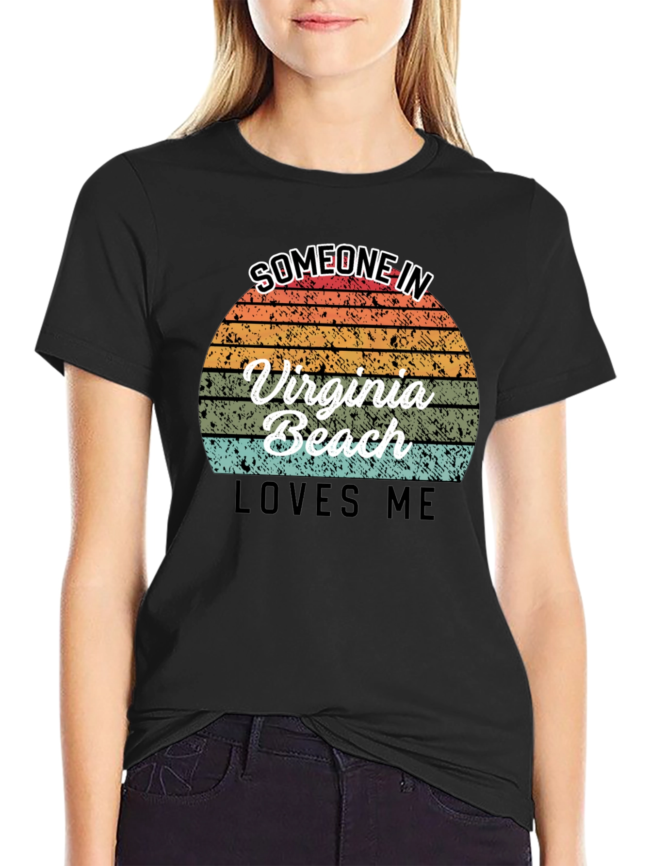 Virginia Beach Retro Sunset Graphic T-Shirt