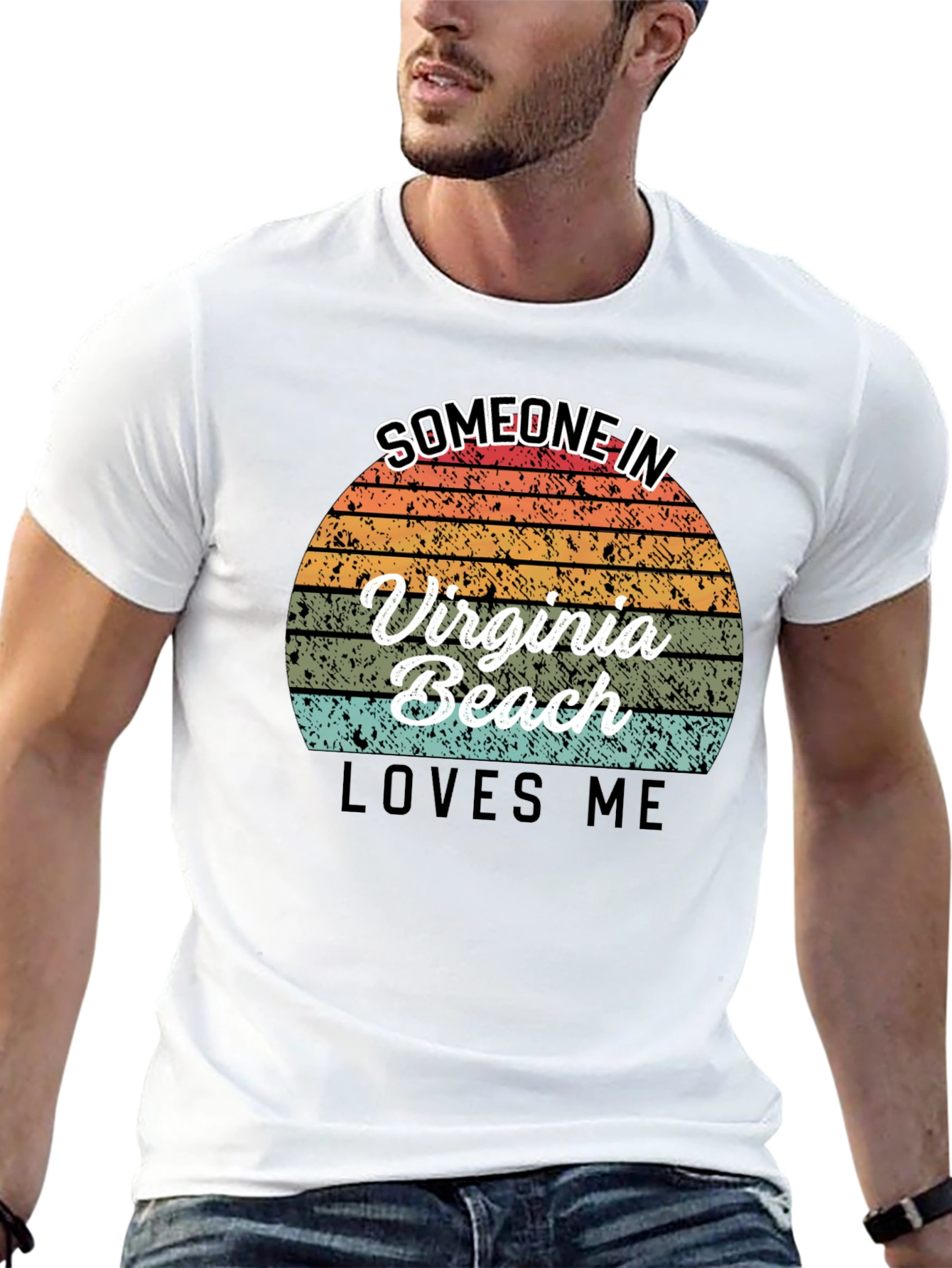 Virginia Beach Retro Sunset Graphic T-Shirt