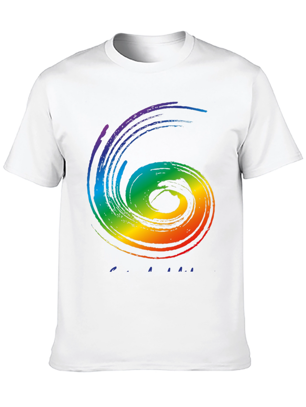 Rainbow Swirl Graphic Tee - Stylish Black Cotton Shirt