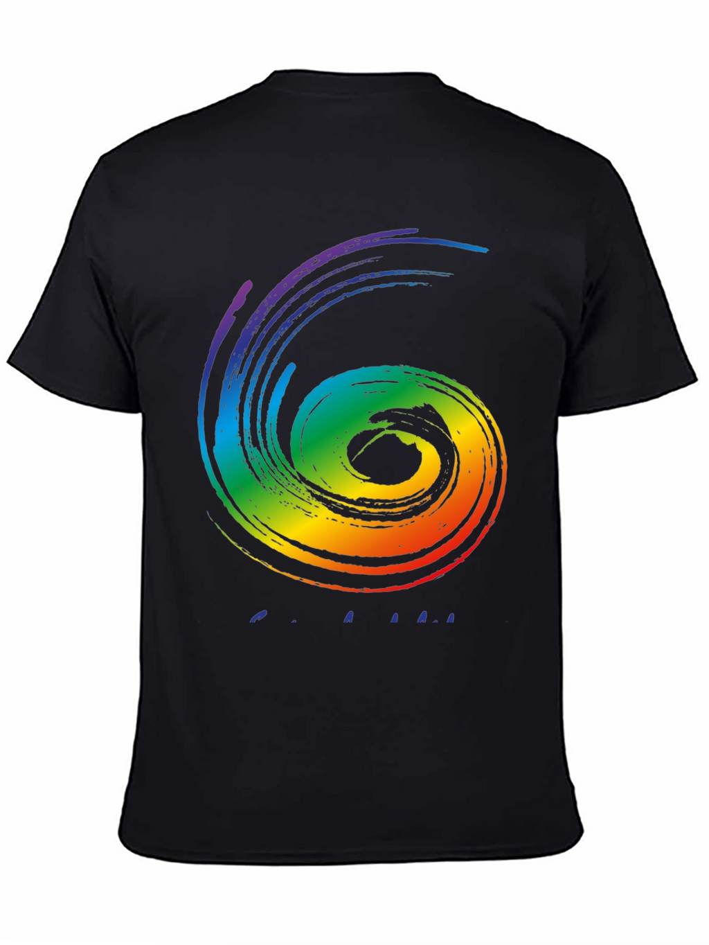 Rainbow Swirl Graphic Tee - Stylish Black Cotton Shirt