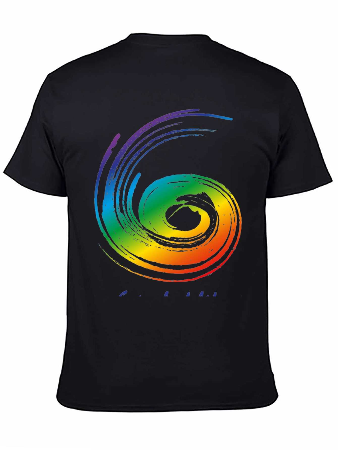 Rainbow Swirl Graphic Tee - Stylish Black Cotton Shirt