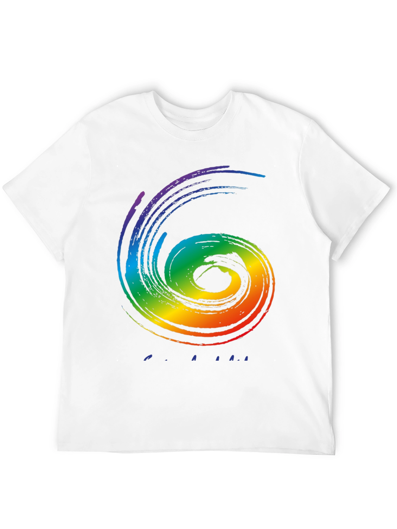 Rainbow Swirl Graphic Tee - Stylish Black Cotton Shirt