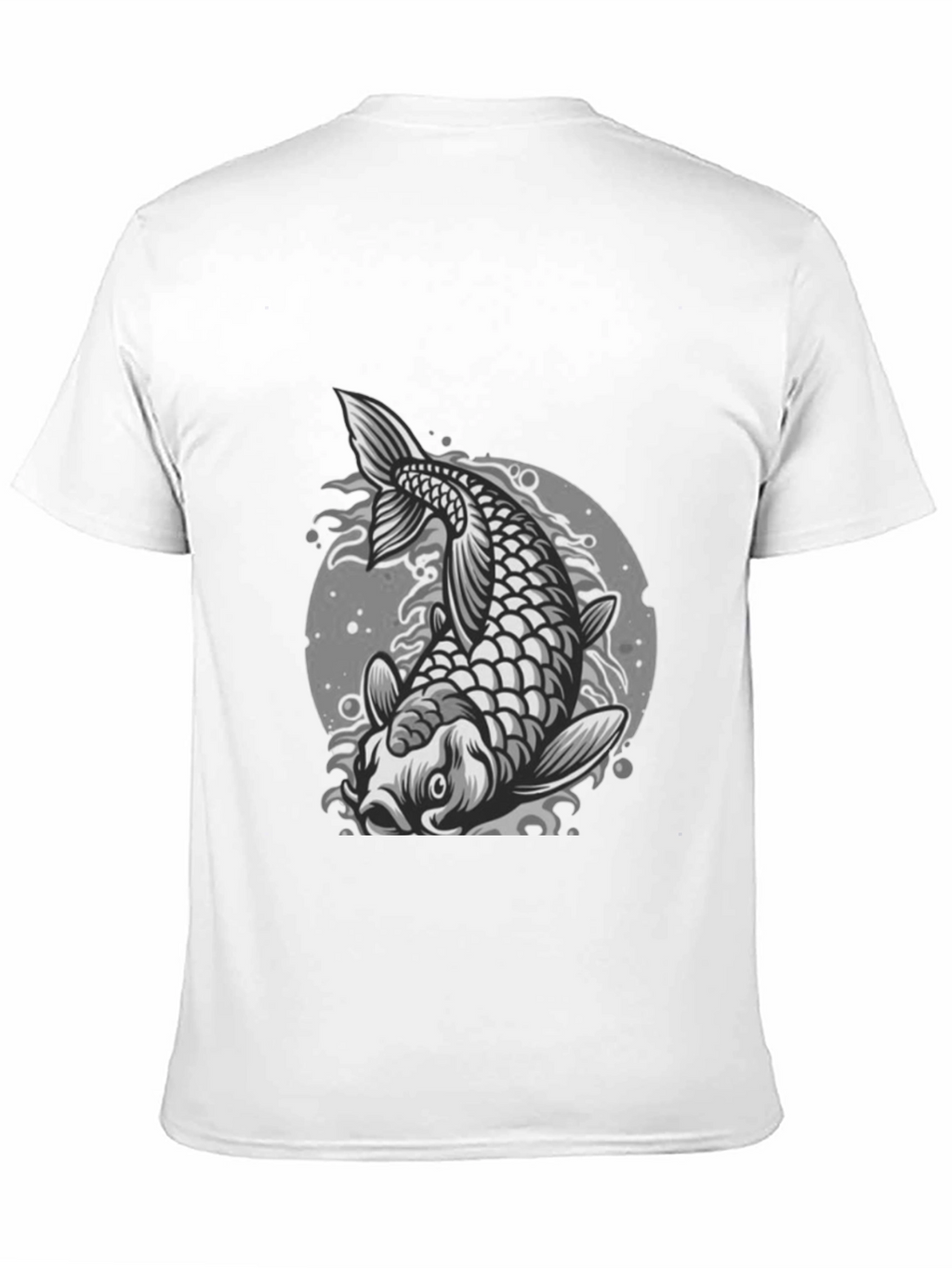 Koi Fish Graphic Tee - Black Crew Neck T-Shirt