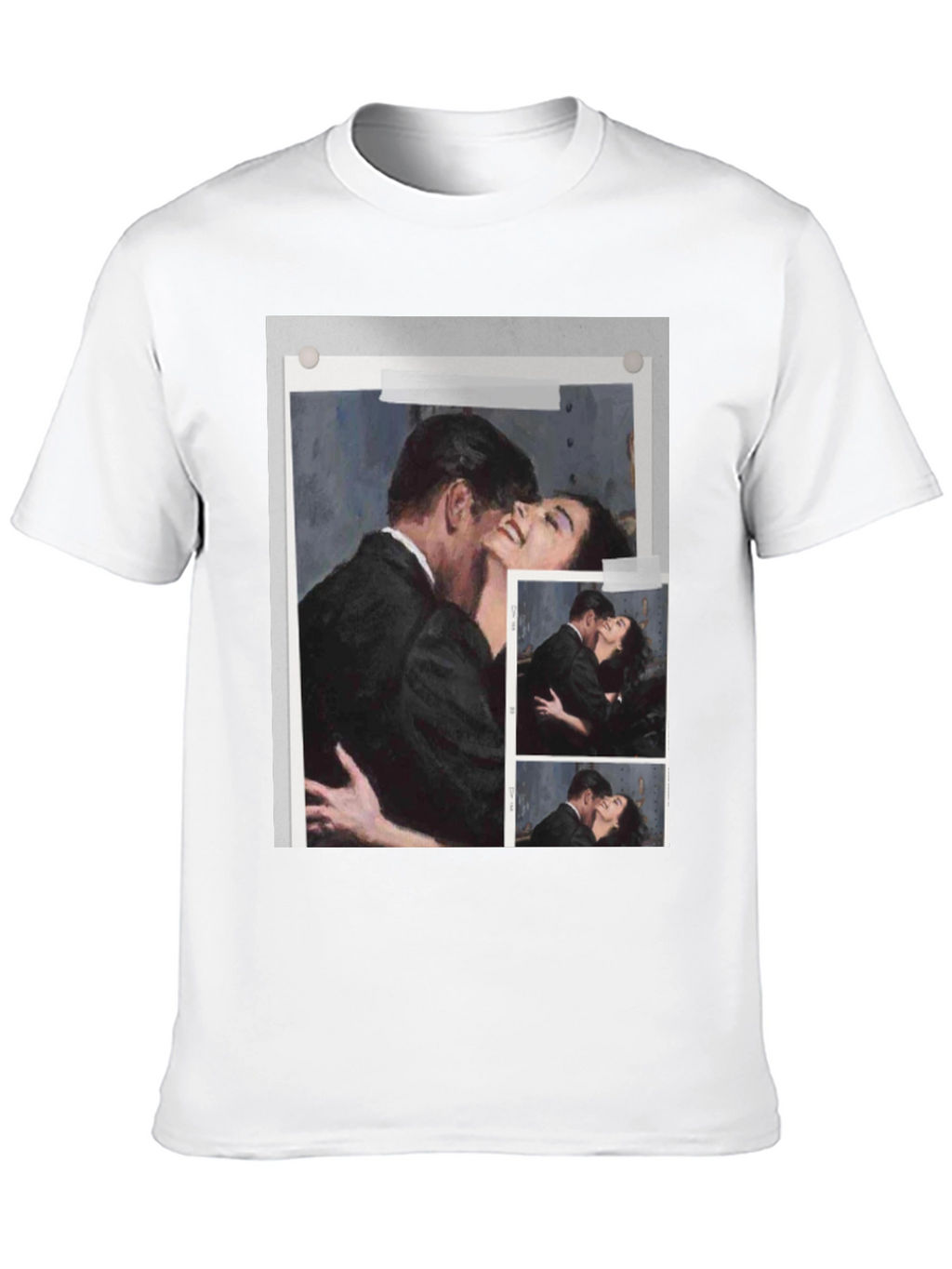 Romantic Embrace Graphic Tee - Black