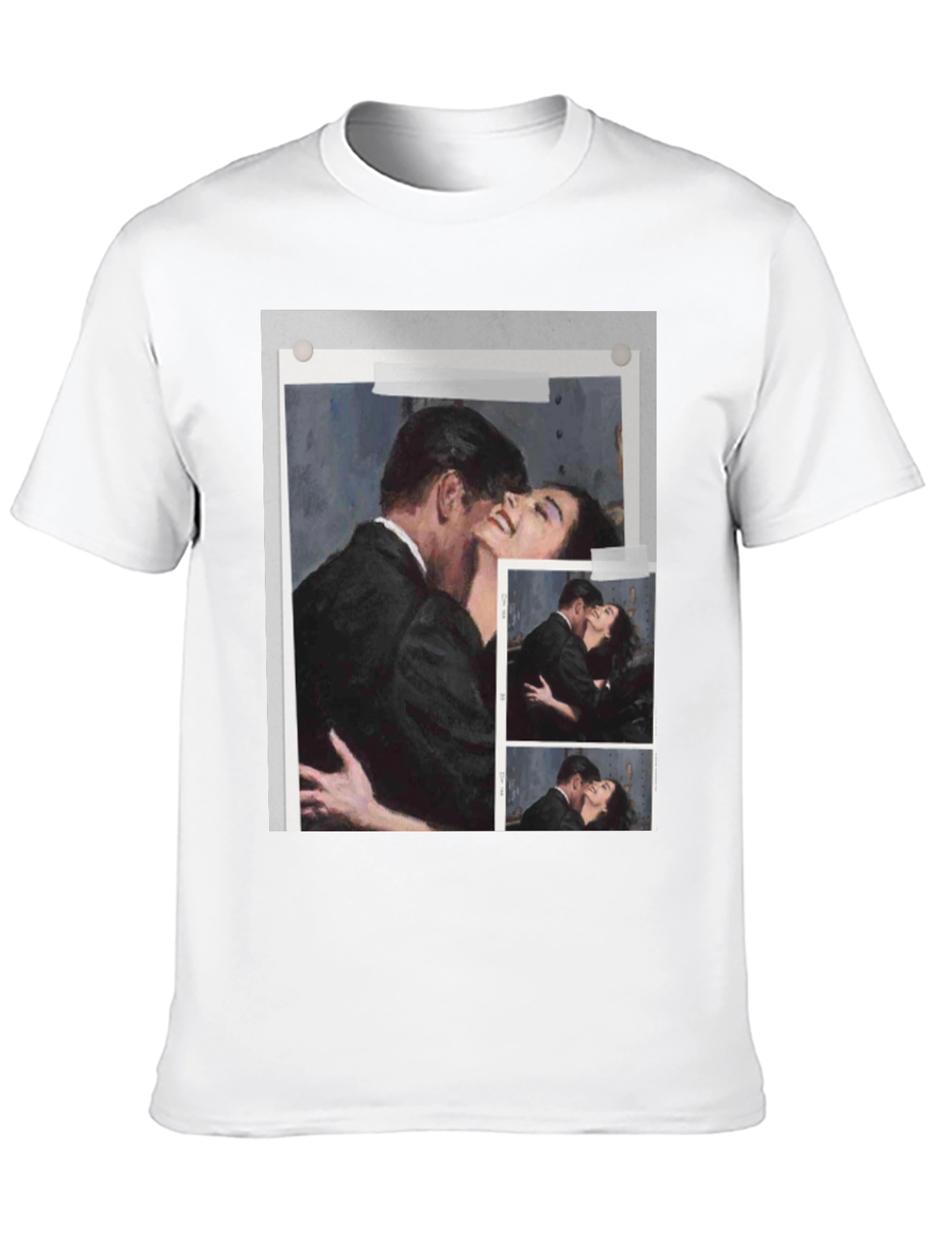 Romantic Embrace Graphic Tee - Black