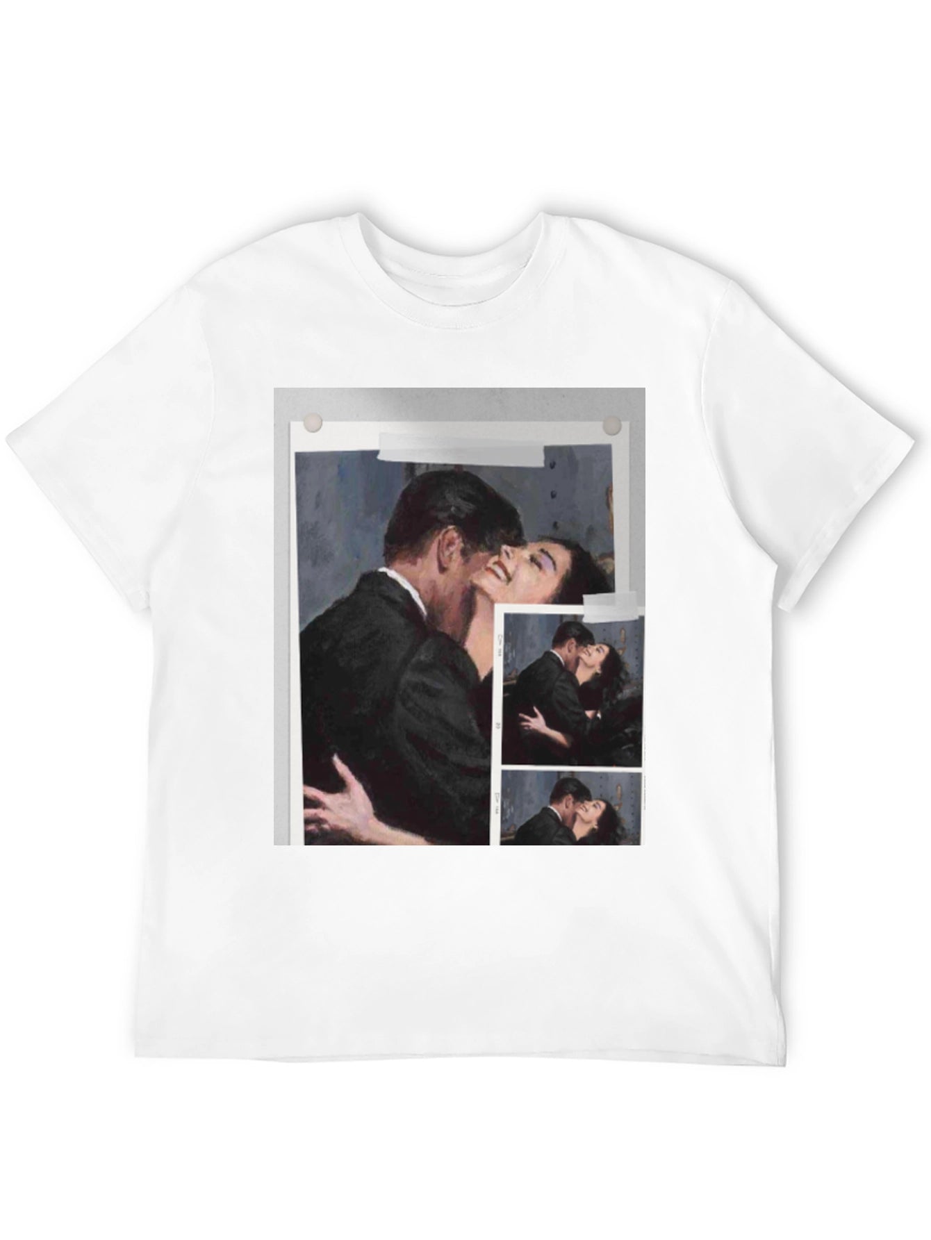 Romantic Embrace Graphic Tee - Black