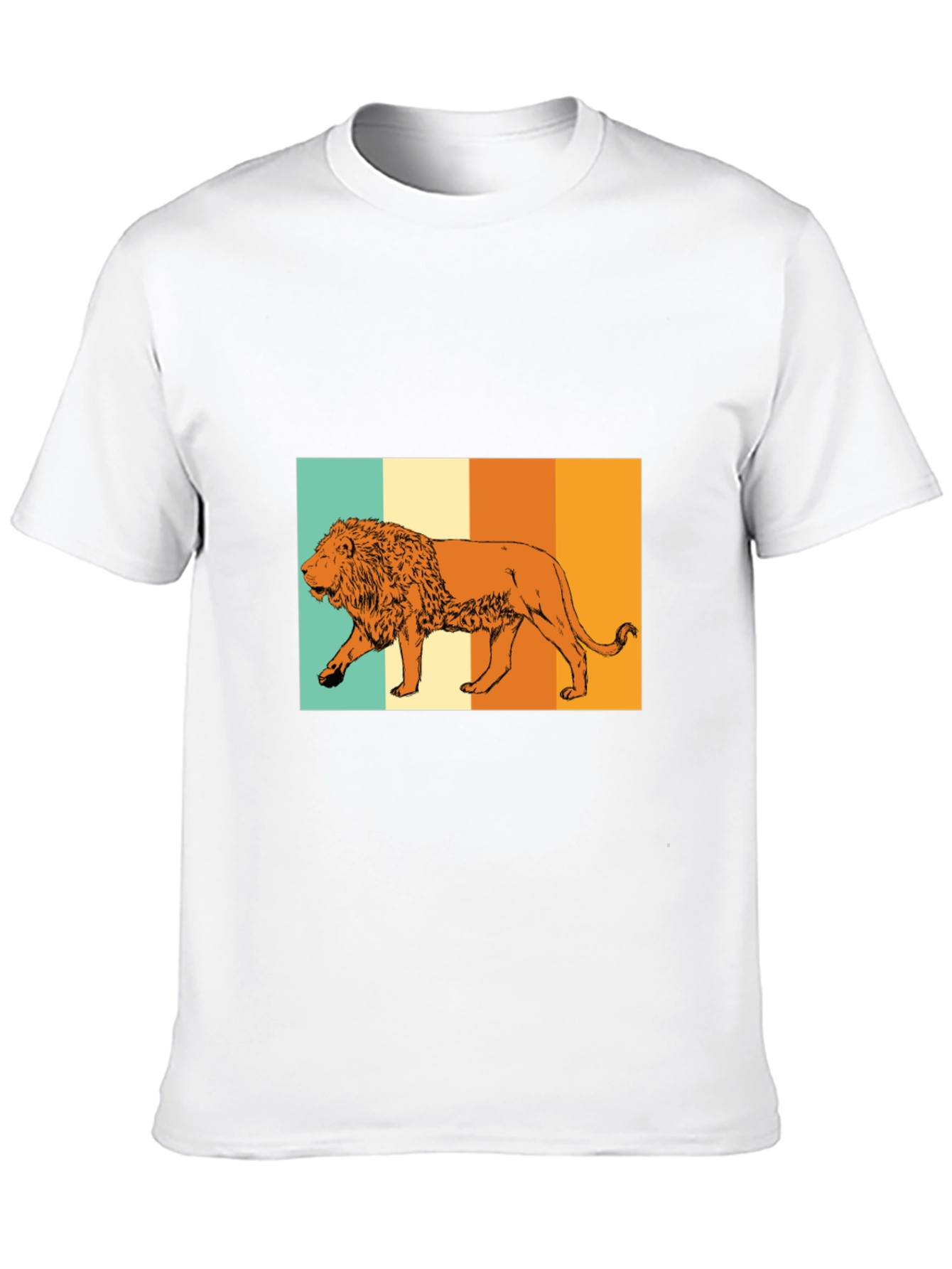 Retro Lion Graphic Tee - Black Unisex T-Shirt