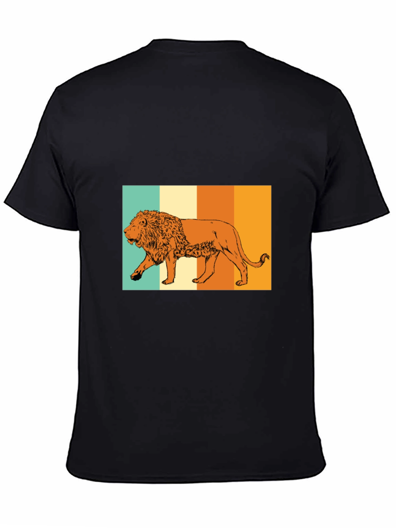 Retro Lion Graphic Tee - Black Unisex T-Shirt