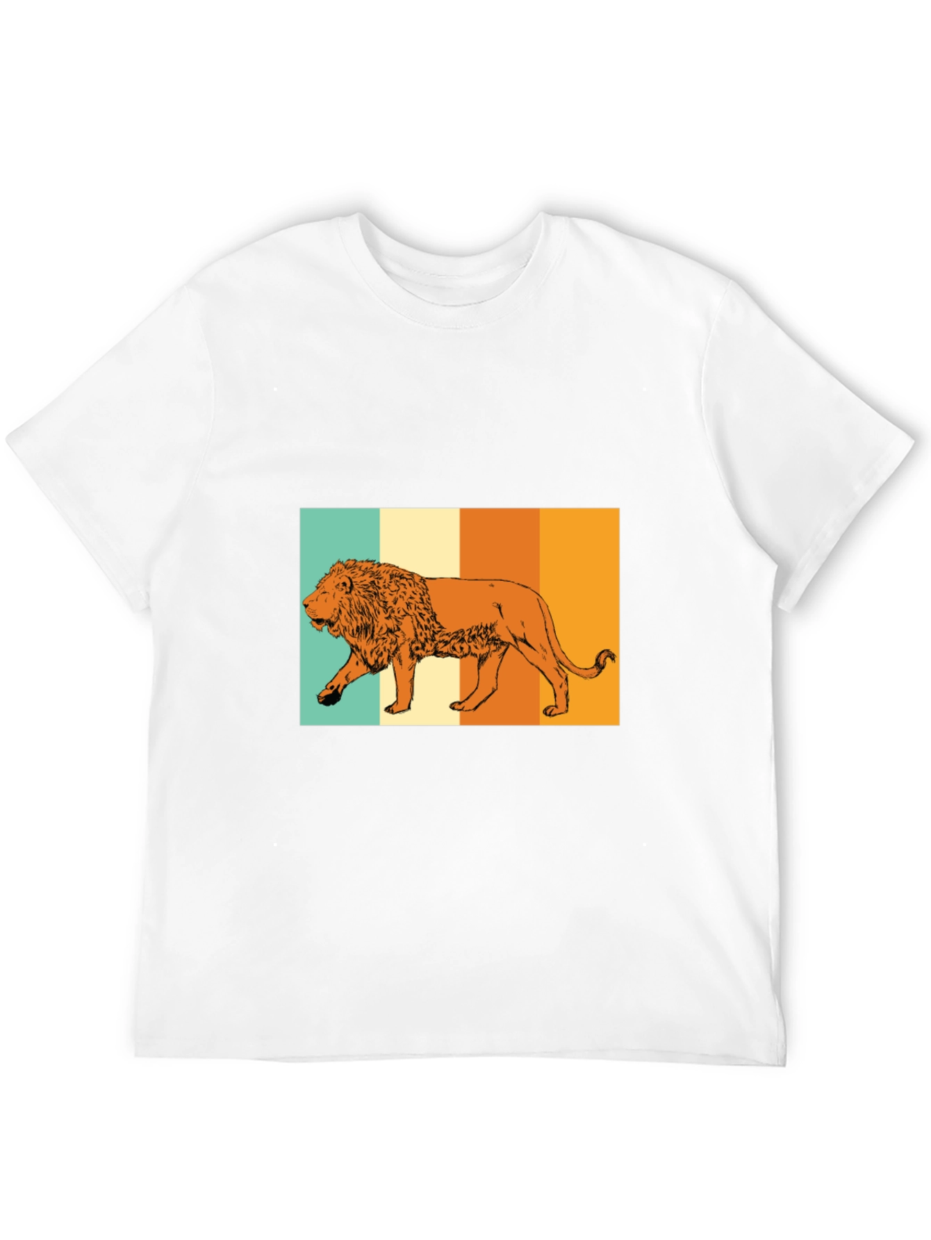 Retro Lion Graphic Tee - Black Unisex T-Shirt