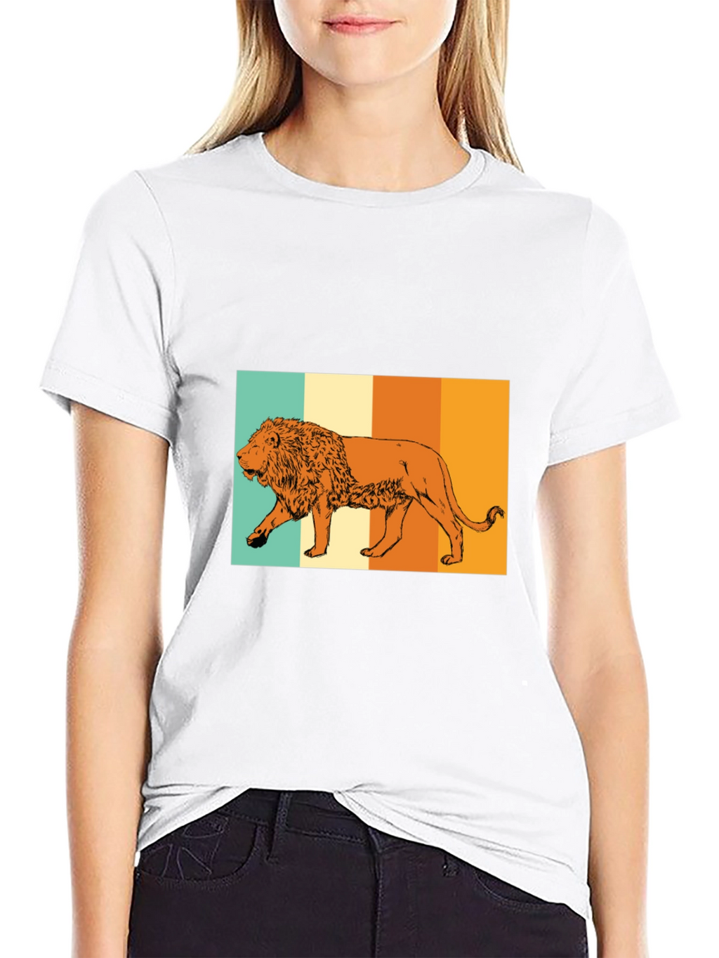 Retro Lion Graphic Tee - Black Unisex T-Shirt