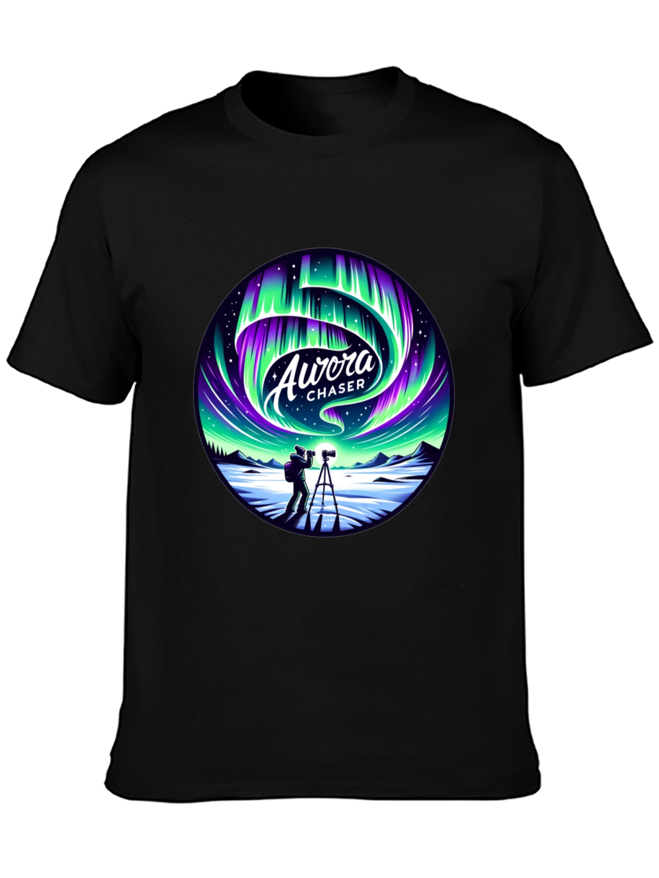 Aurora Chaser Graphic Tee - Northern Lights Photography Shirt
