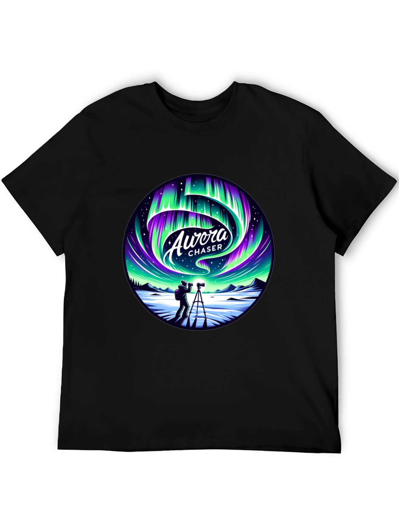 Aurora Chaser Graphic Tee - Northern Lights Photography Shirt