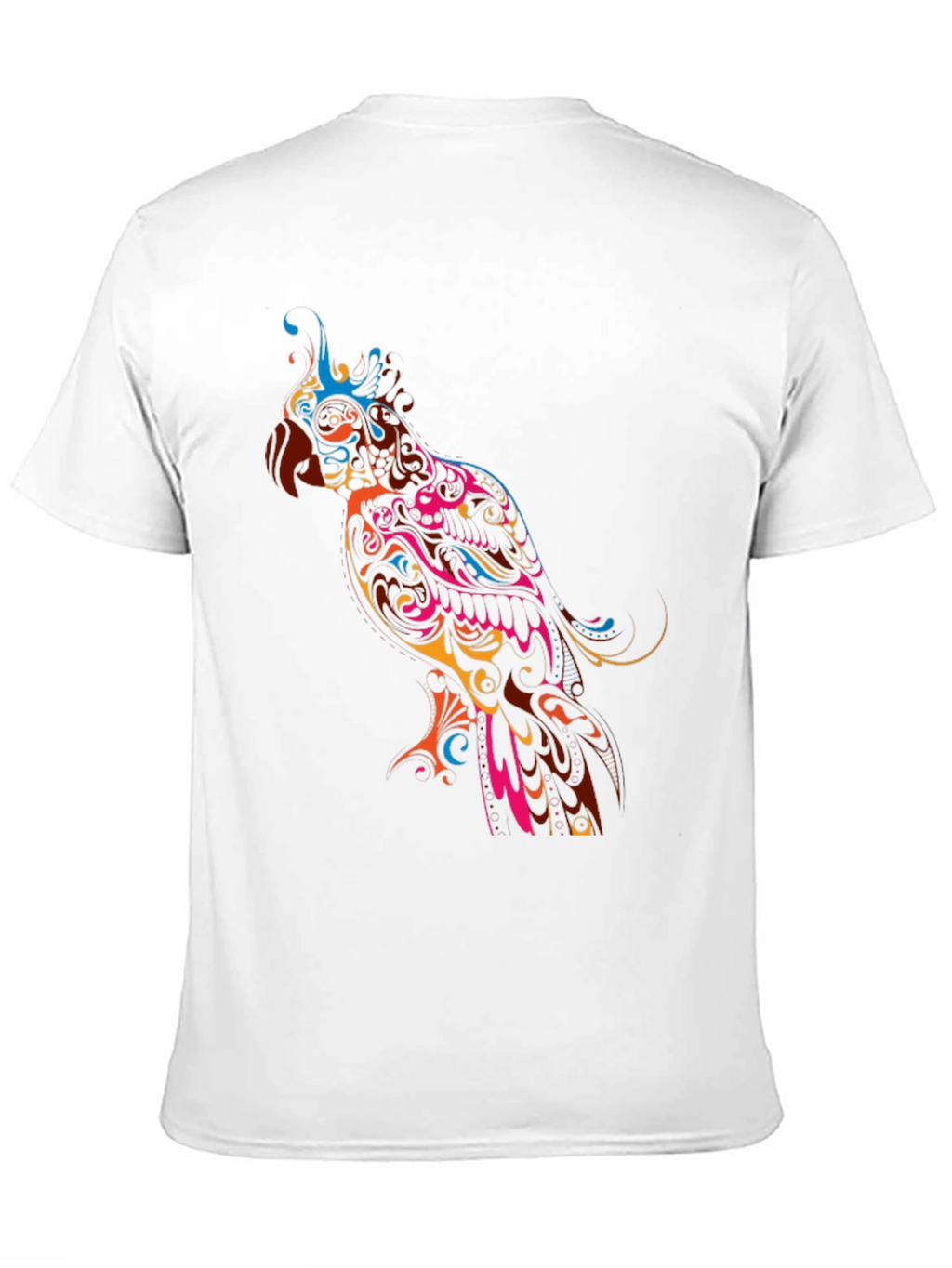 Vibrant Parrot Graphic Black T-Shirt