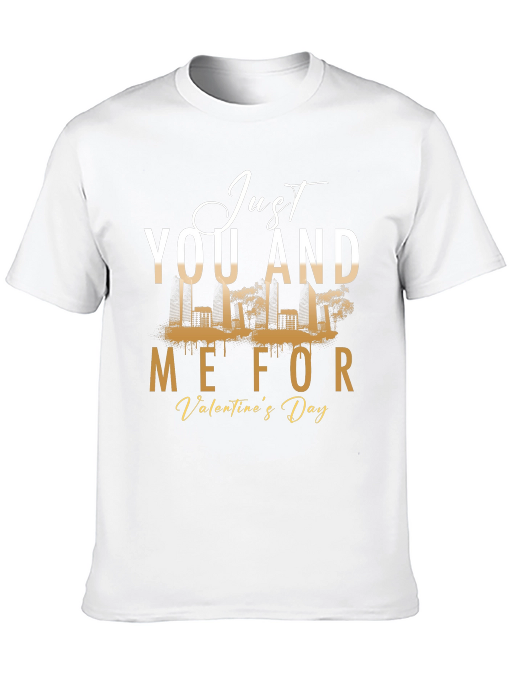 Just You and Me Valentines Day Black Graphic Tee