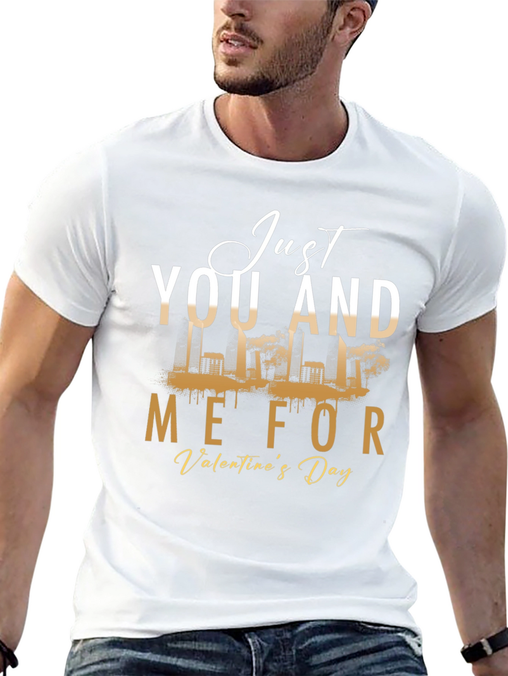 Just You and Me Valentines Day Black Graphic Tee