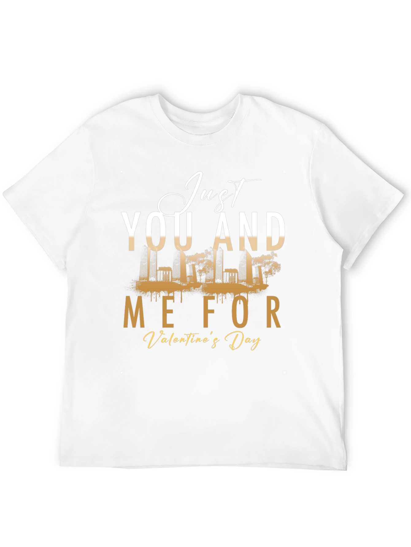 Just You and Me Valentines Day Black Graphic Tee