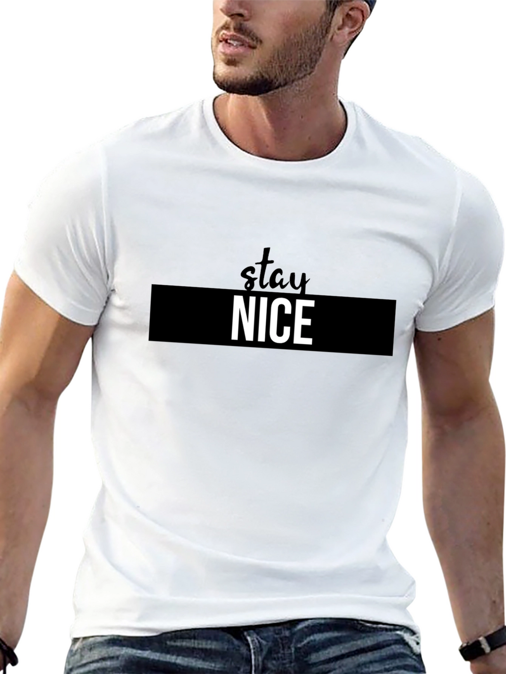 Stay Nice Black Graphic Tee