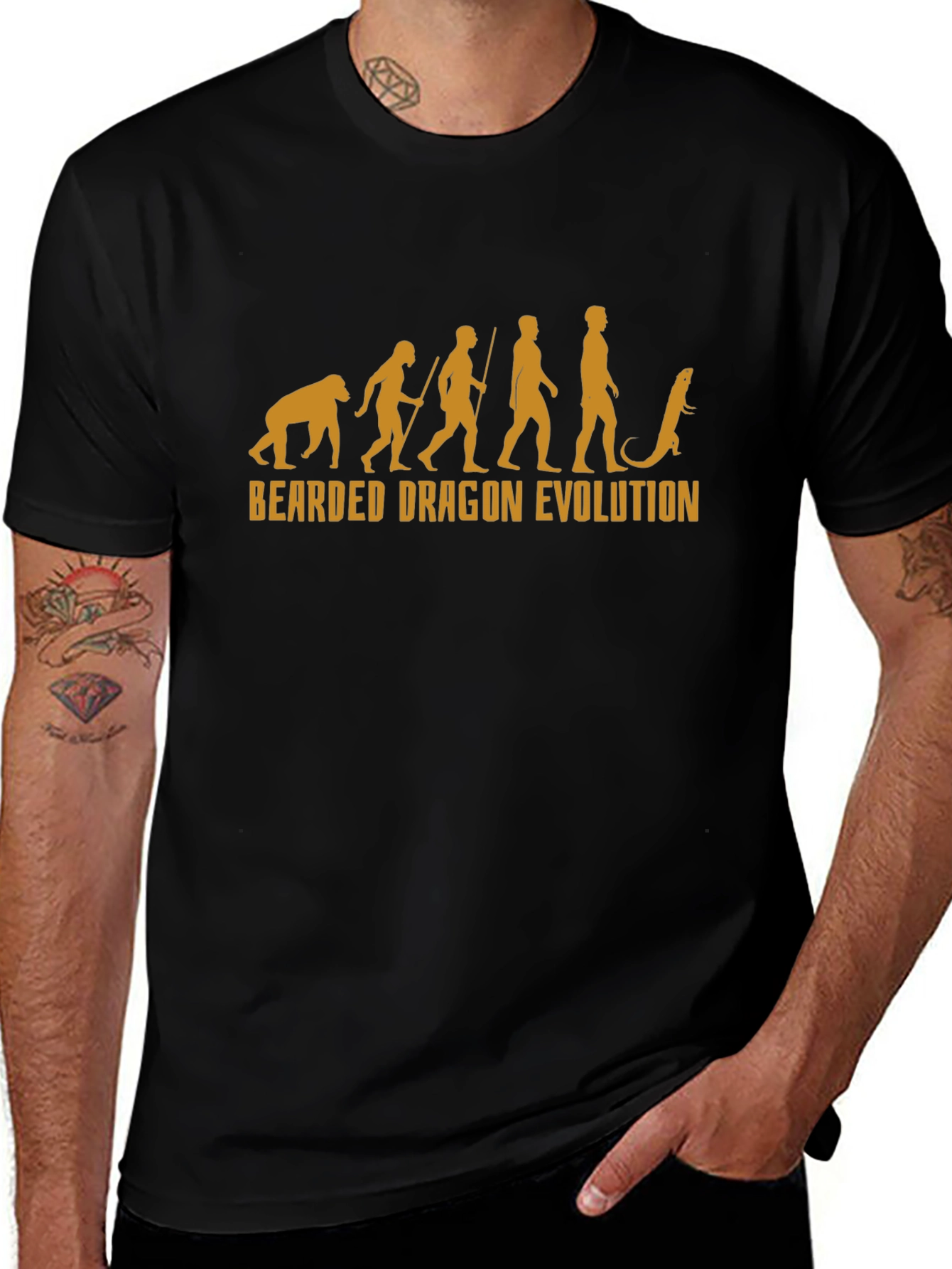 Bearded Dragon Evolution T-Shirt - Novelty Reptile Tee