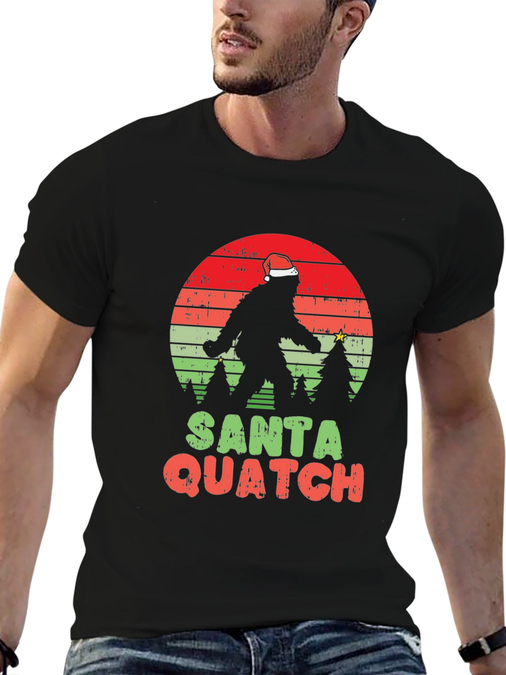 Santa Quatch T-Shirt - Bigfoot Holiday Tee