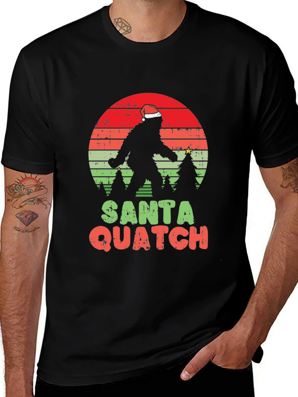 Santa Quatch T-Shirt - Bigfoot Holiday Tee