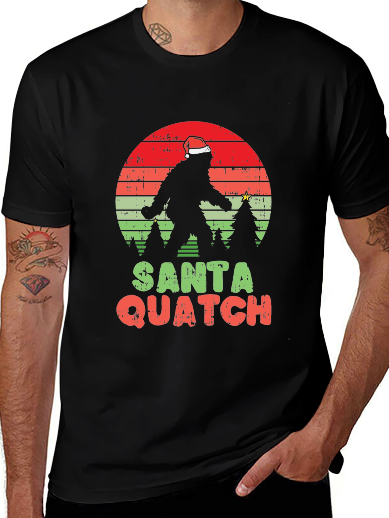 Santa Quatch T-Shirt - Bigfoot Holiday Tee